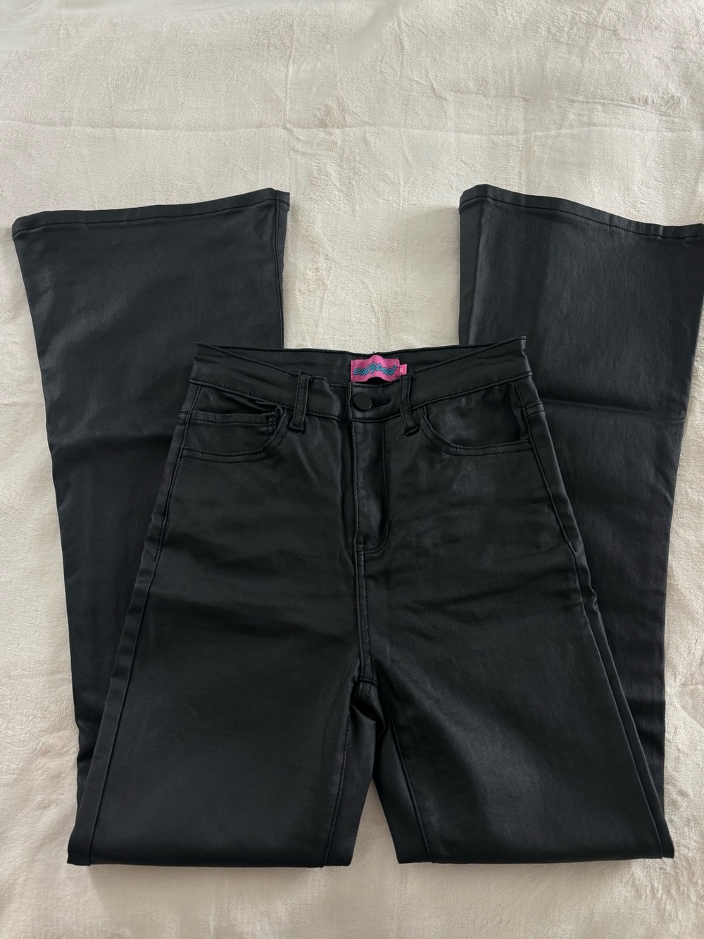 Edikted faux leather flare pants